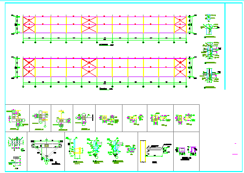 49.4m双跨轻钢厂房结构图（含基础图）_图1