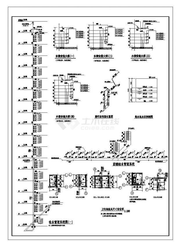 某地市十八层住宅给排水图纸-图一