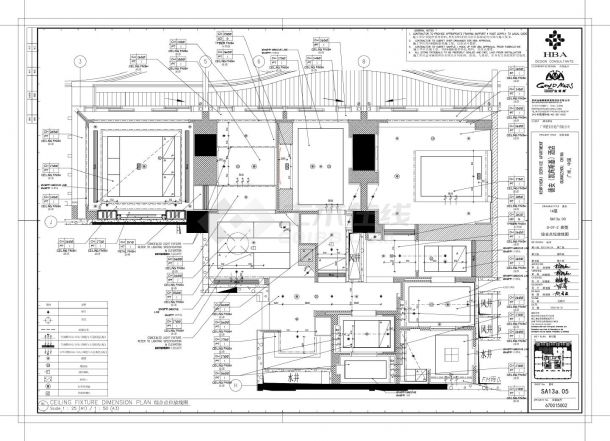 德安凯宾斯基酒店客房-SA13a房型装饰设计CAD图-图二