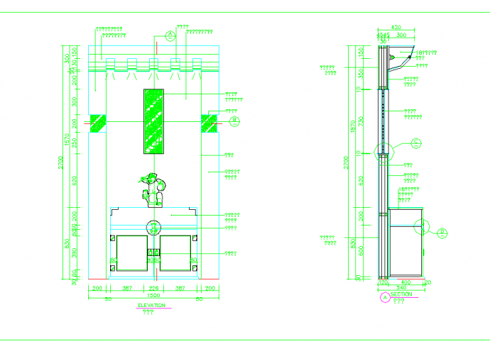某地室内玄关装饰方案CAD图纸_图1