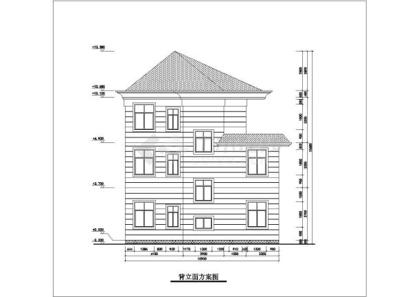 430平米3层砖混结构单体别墅全套建筑设计CAD图纸-图一