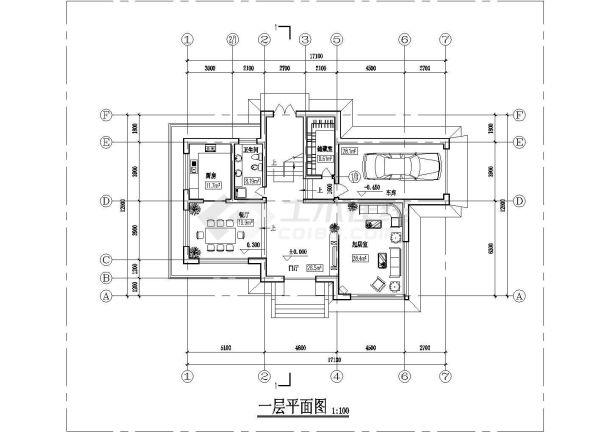 某景区现代风格住宅建筑设计全套CAD图-图二