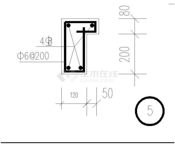 某市别墅楼梯建筑工程节点构造设计CAD参考详图-图二