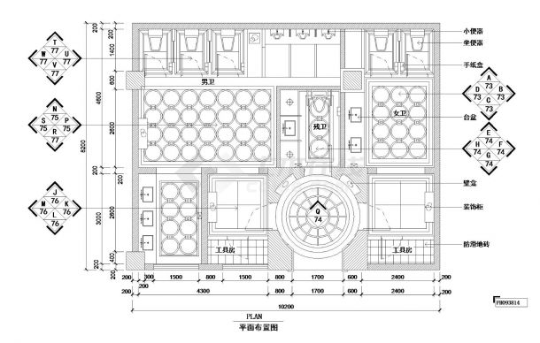 某市房屋豪华卫生间结构布置CAD参考详图-图一