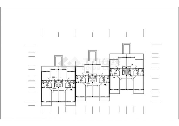 郑州市某小区4层砖混结构住宅楼建筑设计CAD图纸（3梯6户）-图二