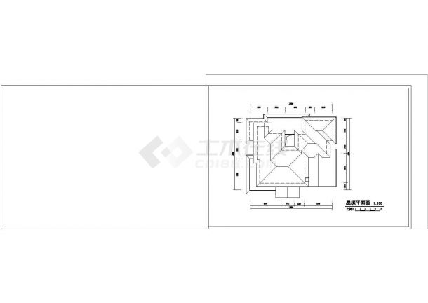 山东某坡屋顶两层独栋别墅建筑施工设全套cad图-图一