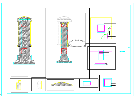景墙结构及建筑图CAD-图一