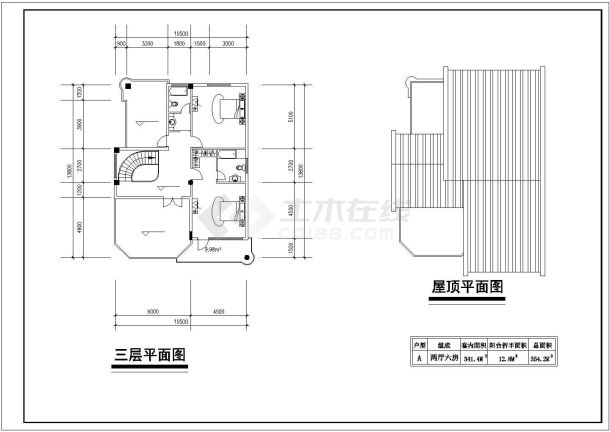 别墅楼全套建筑施工设计cad图纸（含平立剖图）-图二