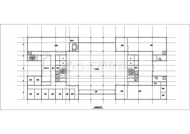 某市文化产业园区多层办公楼建筑施工设计全套cad图纸（含效果图）-图二