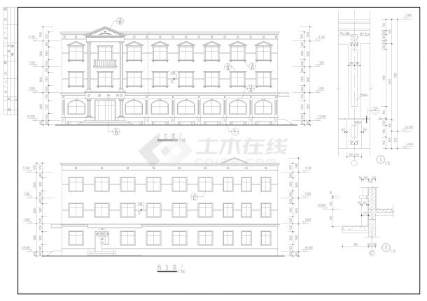 CAD图纸设计餐厅建筑施工图-图二