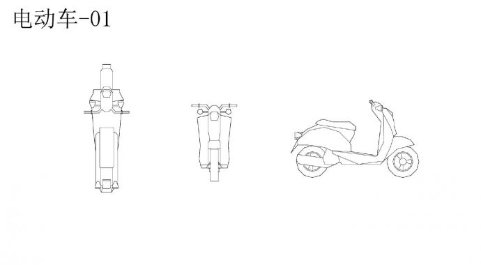 CAD图库 - 设备类 - 自行车.电动车.摩托车（13种，39个块，有遮罩）CAD图_图1