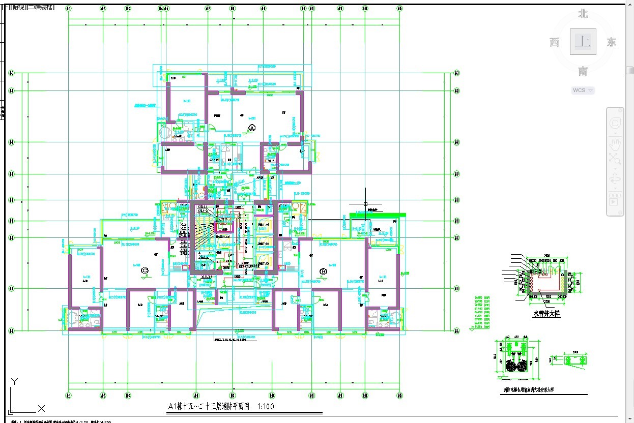 某新建小区61层剪力墙结构住宅楼全套给排水平面设计CAD图纸