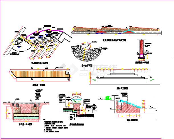 江苏某经典园林施工设计全套CAD图-图二