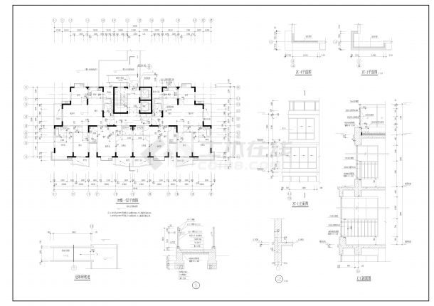 金海岸高层住宅施工图CAD-图二