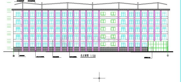 某地区五层中学教学楼建筑设计CAD施工图-图一