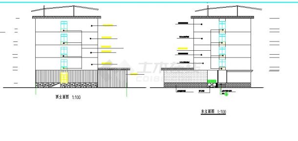 某地区五层中学教学楼建筑设计CAD施工图-图二