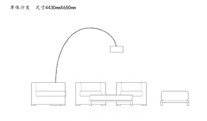 沙发类（整理图库）＆（立面）单体沙发家具组合25个(四）CAD图_图1
