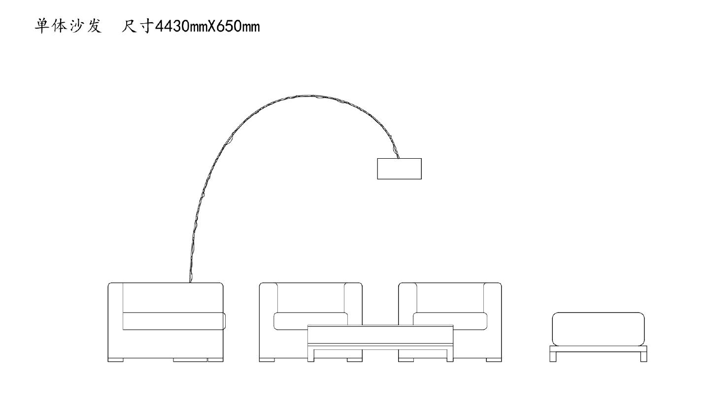 沙发类（整理图库）＆（立面）单体沙发家具组合25个(四）CAD图