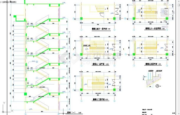 济南某大学1.5万平米12层框架结构办公楼建筑+结构设计CAD图纸-图二