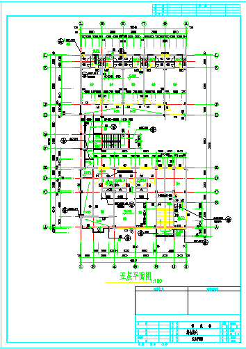 某五层框架结构综合楼设计cad详细建筑施工图-图二