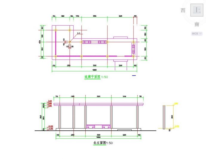 某地单层钢结构亭子廊架组合结构设计施工图纸_图1