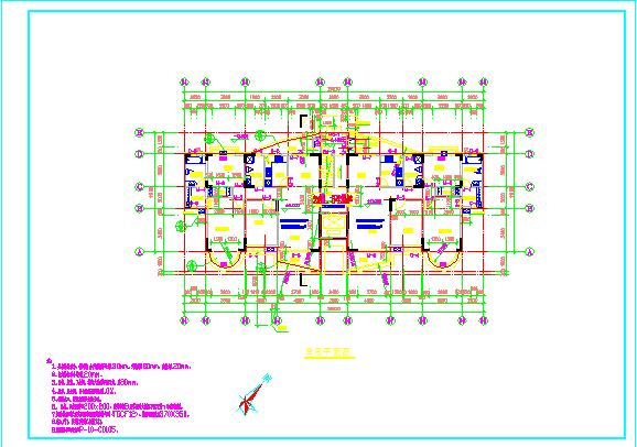 某框剪结构11层1楼梯1电梯住宅楼设计cad建筑施工图