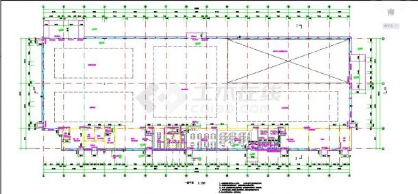 合肥市某工厂6800平米单层钢结构生产厂房全套建筑设计CAD图纸-图二
