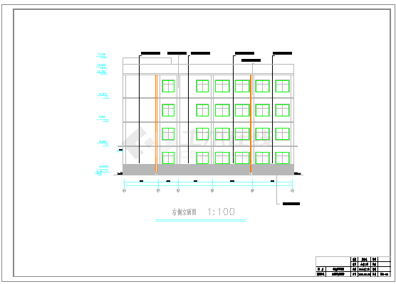 蚌埠市某企业单位5400平米4层框架结构办公楼建筑+结构设计CAD图纸-图二