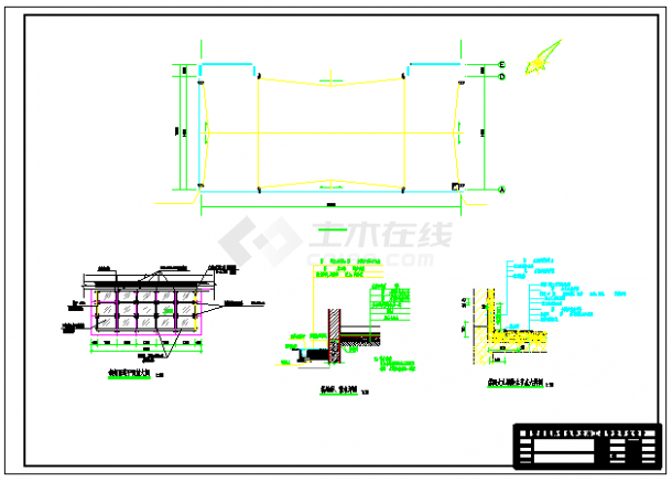 某工厂1500平米3层钢混框架结构办公楼建筑设计CAD图纸-图二