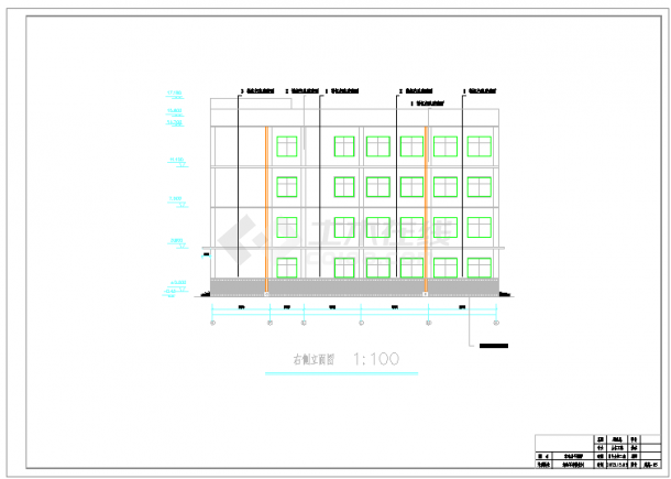 某建筑公司5400平米四层框架结构办公楼建筑+结构设计CAD图纸-图二