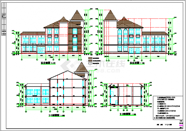 金港湾幼儿园建筑图设计低版本-图一