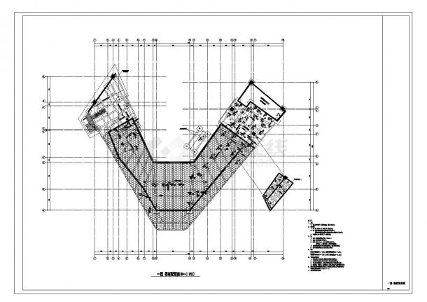 某区售楼部基础及一层结构施工CAD图-图二