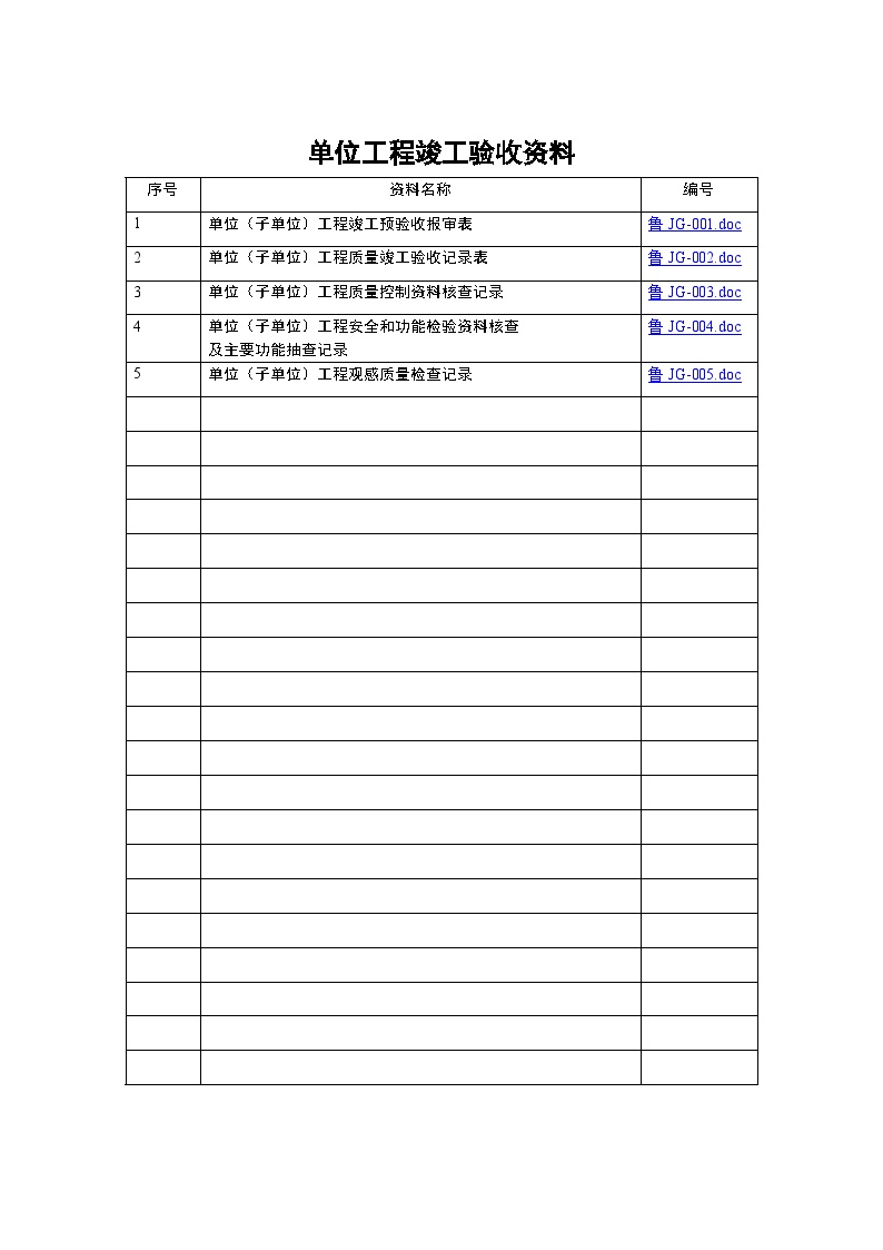 第二十三卷 单位工程竣工验收组资料目录.doc-图一