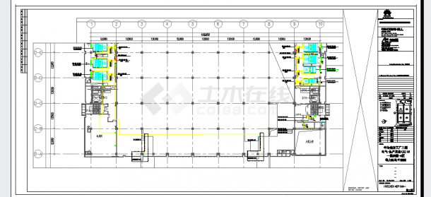 工业厂房-电气-生产用房(大)15一层夹层-电力配电平面图-图一