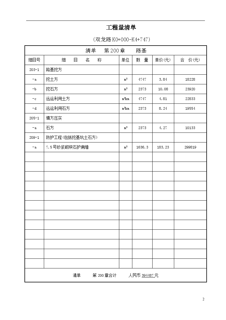 双(桥)龙(桂)通乡公路改建工程工程量清单表.doc-图二