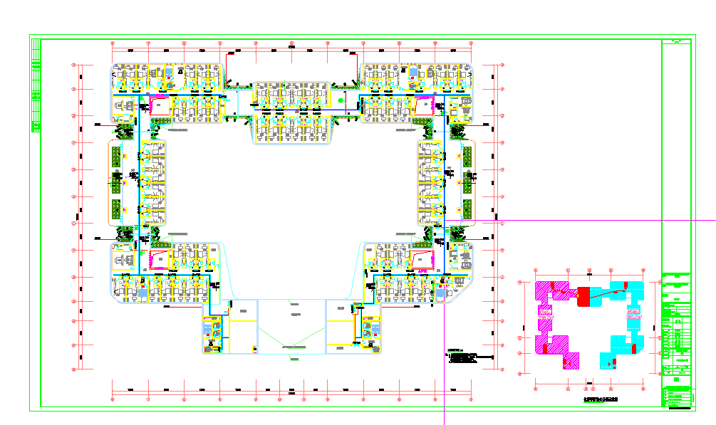 某地商业综合楼综合体电气图-地上平面图CAD图纸