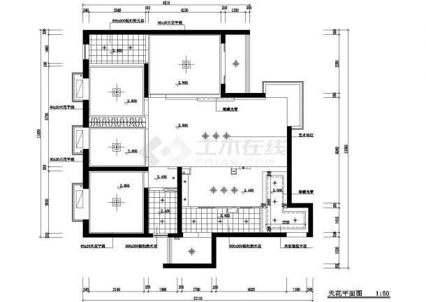 某镇高档别墅装修施工图-图一