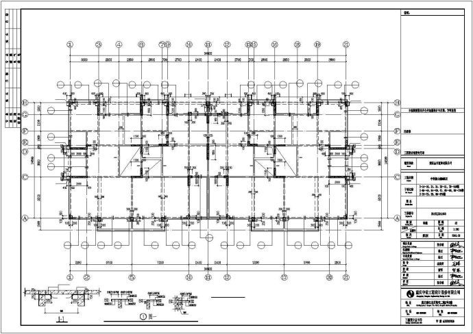 某地区创新联排四拼厂房建设施工CAD图纸_图1