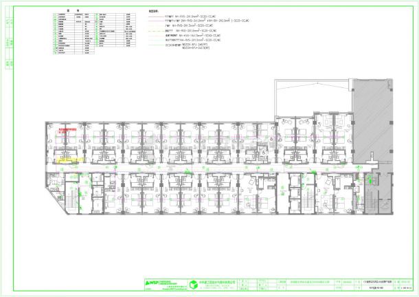 酒店工程电气三层夹层——屋顶层火灾报警平面图CAD-图一