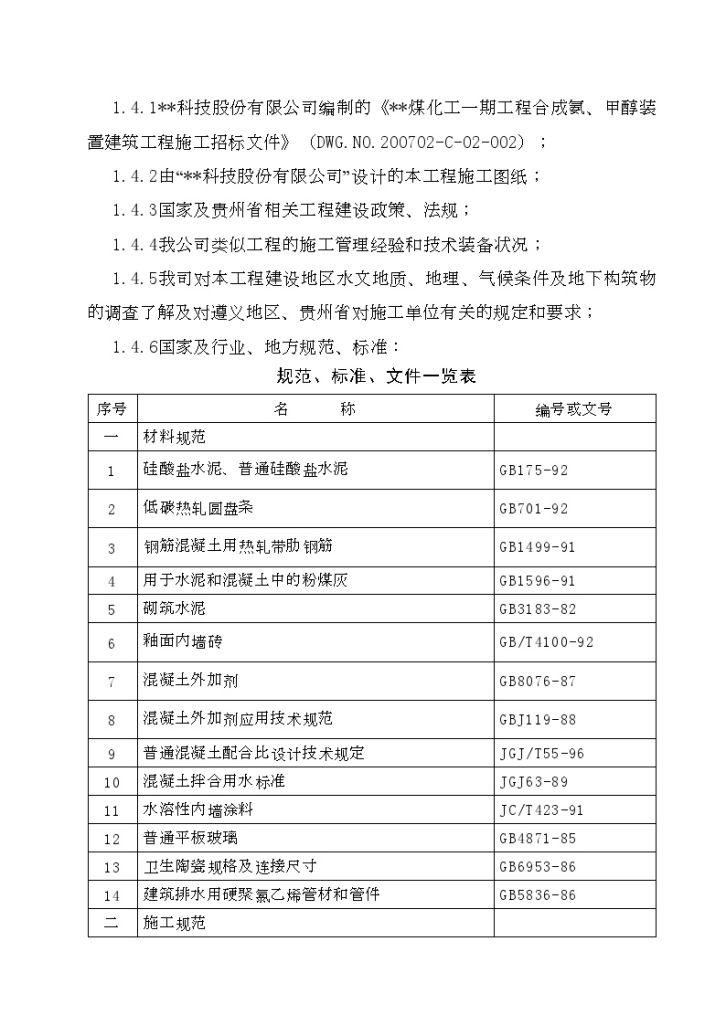 贵州年产30万吨甲醇及合成氨项目施工组织设计-图二