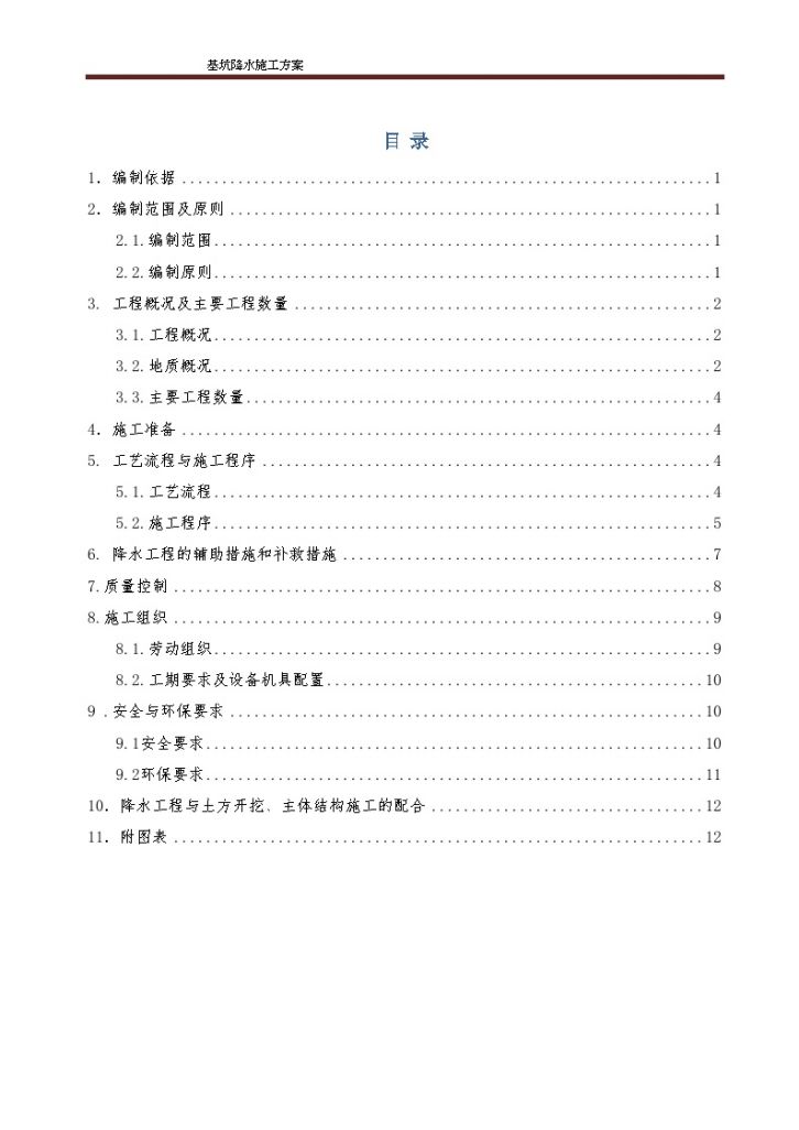 长春轻轨四号线某区间工程基坑降水施工方案-图一