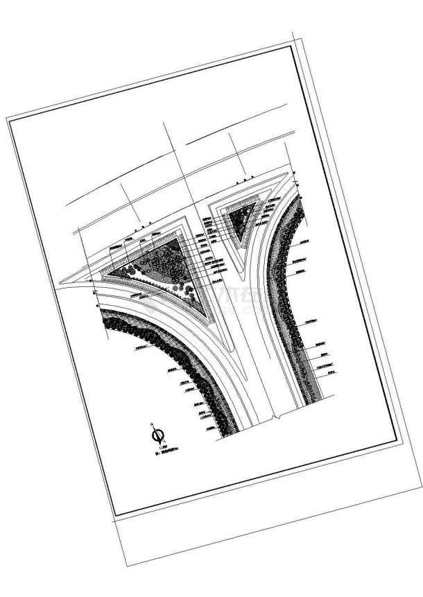 典型道路绿化施工图-图二