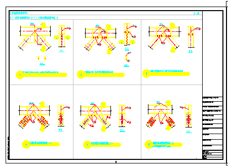 民用钢框架人字形支撑的连接节点构造详图_图1