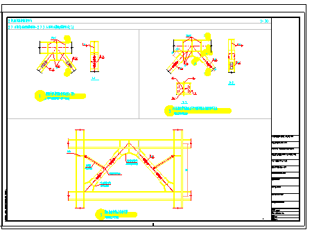 民用钢框架人字形支撑的连接节点构造详图-图二