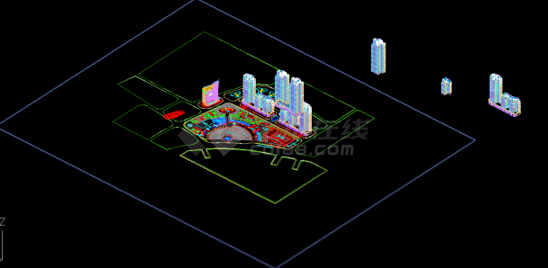 某高档小区规划设计CAD三维建模图纸（甲级院设计）-图一