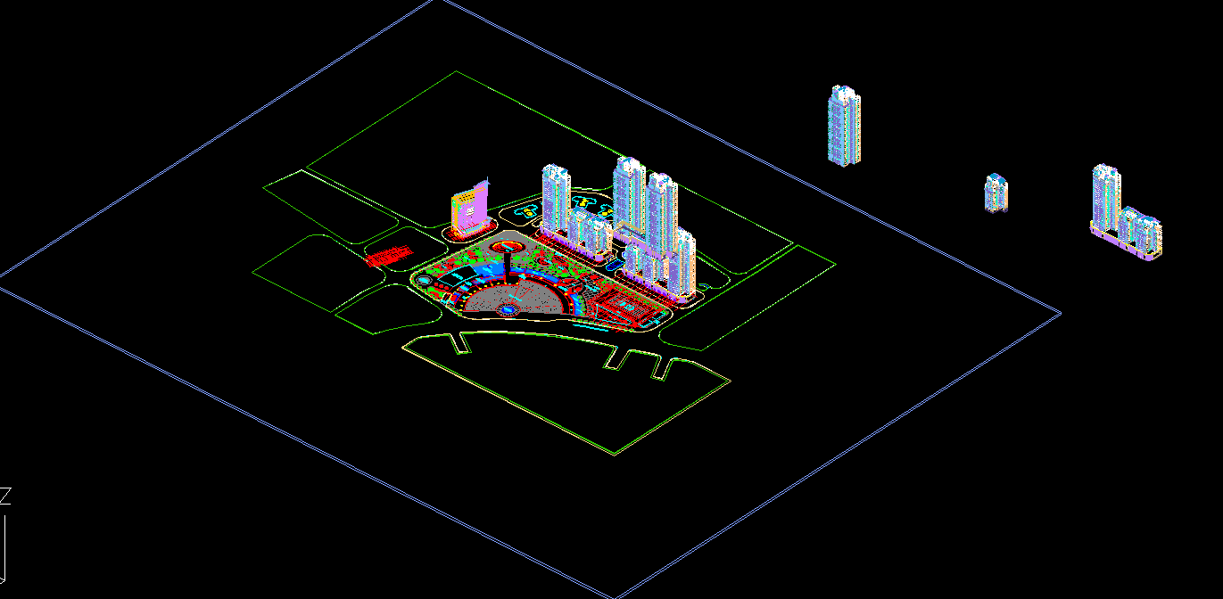 某高档小区规划设计CAD三维建模图纸（甲级院设计）