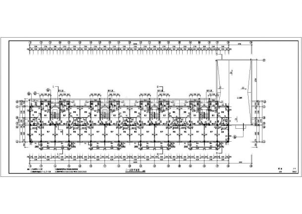 某六层砖混结构商住楼设计cad全套建施图（含设计说明）-图二