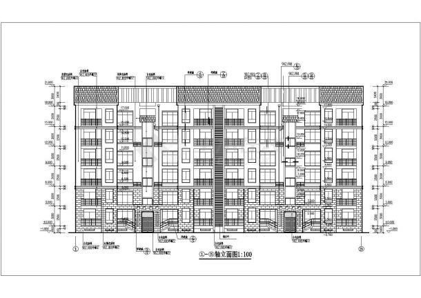 某六层砖混结构复式居民楼设计cad全套建筑施工图 (含设计说明)-图二