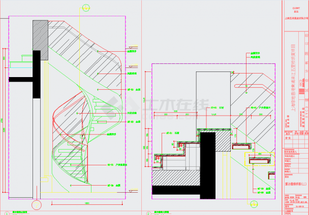 某地上海现代顶层两套复式豪宅装修施工图-露台施工图CAD图纸-图一