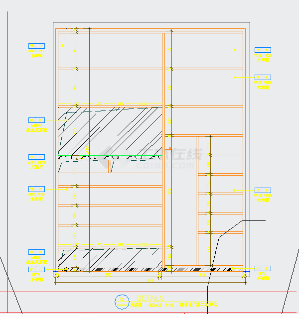 某地广东住宅样板房-公寓B4户型样板间装修施工图CAD图纸-图二